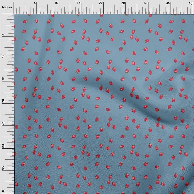 oneOone Cotton Poplin Fabric Raspberry Fruit Fabric Prints by Yard 42 Inch Wide