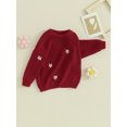 thumbnail image 4 of FOCUSNORM Chandail pour Filles Manches Longues Col Rond Fleur Chaud Chandail d'Hiver Vêtements pour Usage Quotidien, 4 of 9