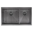 thumbnail image 2 of Ancona 32” 60/40 Double Bowl Undermount Kitchen Sink with Grid and Roll-Up Mat, 2 of 9