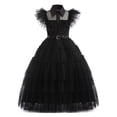 thumbnail image 1 of HAWEE Costume de Wednesday Addams pour Filles Robe d'Addams, Costumes d'Addams Robe de Fête Cosplay d'Halloween 4-13 Ans, 1 of 6