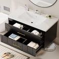 thumbnail image 1 of 36 inch Bathroom Vanity with Sink Combo, Floating Bathroom Vanity with Ceramic Basin, 2 Large Drawers with Gold Handle, Soft-Close Design, Easy Assembly, Black, 1 of 6