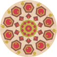 thumbnail image 1 of Ahgly Tapis Rond Lavable en Machine Intérieur Transitionnel Kaki Or, 4 Pieds Rond, 1 of 7