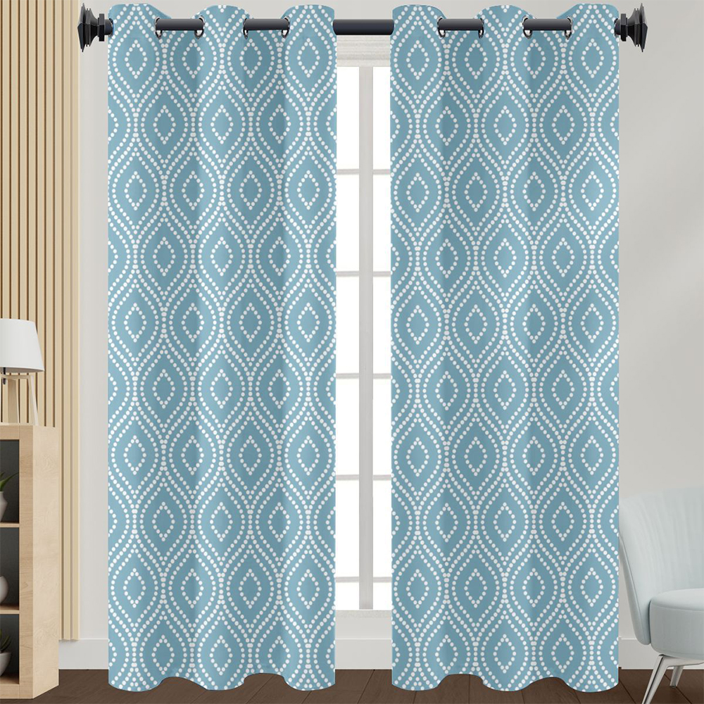Innerwin Curtain Floral Window Drape Blackout Eyelet Top Panel Grommet Modern Home Decor Light Filtering Style 7 W:43"x H:54"
