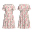thumbnail image 3 of Bixox Women's Short Sleeve Summer Dress Loose Swing Knee Length Dresses with Pockets-Rabbit, 3 of 7