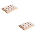 thumbnail image 3 of kurtrusly Wood Earring Card Holder w/ Tray Jewelry Display for Accessory 8 Pair Cream 2Set, 3 of 6