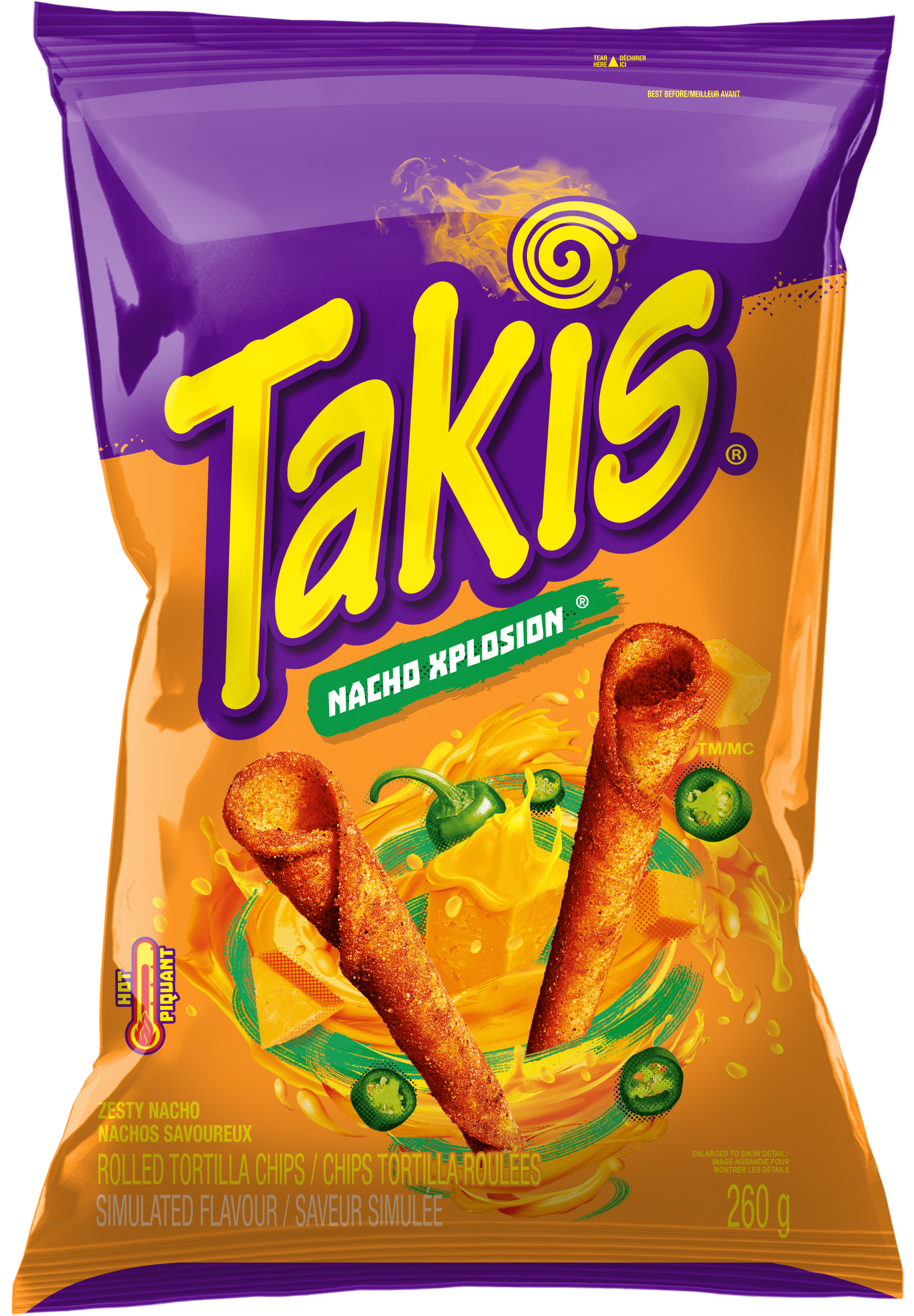 Takis® Xplosion Zesty Nacho Cheese Rolled Tortilla Chips, 260 g