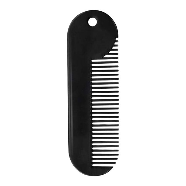 Compact Metal Mustache Comb 1Set for Men in Black 3.1x0.8in for Travel