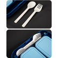thumbnail image 2 of BUYISI Lunch Box, Leakproof Lunch Box For Kids With 4 Compartments 2 Sauce Pot Set Blue, 2 of 5