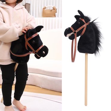 Plush Horse Riding Stick, Balance Development Plush Horse Head Stick Safe Handcrafted Cartoon Soft  for Indoor for Kids