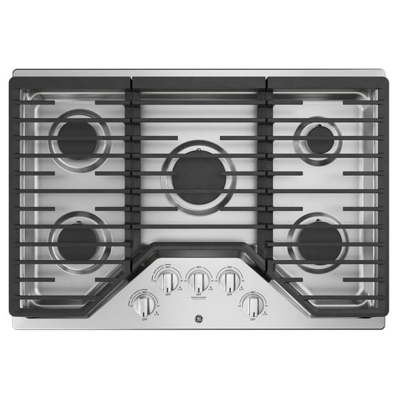 GE Cuisinière à Gaz Bord à Bord Encastrée Profonde de 30 Pouces en Acier Inoxydable - JGP5030SLSS