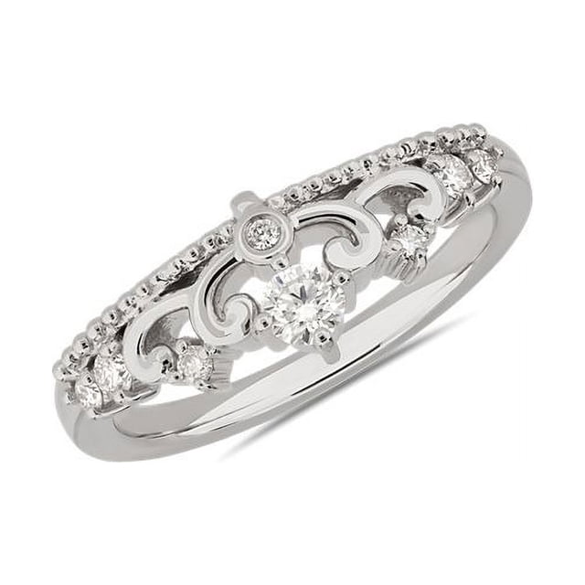 0,15 Ct P.t. Forme Ronde Diamond Naturel Dernier Design Alliance Éternité pour Femmes en Or Blanc Massif 18K Taille 8