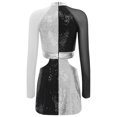 thumbnail image 4 of Jhaoyu Robe Déguisement des Années 60 pour Femmes, Mini Robe à Sequins Scintillants, Tenues de Spectacle, Blanc 4TG, 4 of 5
