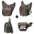 thumbnail image 5 of Mens Vintage Canvas Shoulder Messenger Bag Chest Leather Patchwork Messenger Bag（03GREEN）, 5 of 5