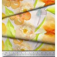 thumbnail image 2 of Soimoi Rayon Fabric Flower Watercolor Printed Fabric 1 Yard 42 Inch Wide, 2 of 3