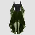 thumbnail image 2 of Robes Style Gothique pour Femmes Grande Taille Robe Midi Élégante avec Manches Évasées en Chiffon Tenue de Soirée Ourlet Irrégulier, 2 of 5