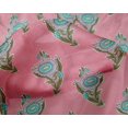 thumbnail image 4 of oneOone Silk Tabby Fabric Leaves & Floral Block Print Sewing Fabric BTY 42 Inch Wide, 4 of 4