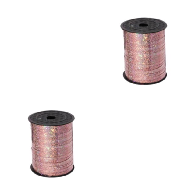 Youkk Plastic Ribbon Sparkling And multifunctional For Wedding And Party Decorations Sturdy Golden Curled Ribbon Rose Gold 2Set