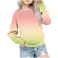thumbnail image 1 of Yuyuzo Chandails en Molleton pour Filles Col Rond Manches Longues Décontracté Confortable Bloc de Couleur Pull d'Automne, 1 of 4