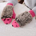 thumbnail image 1 of XZNGL Cartoon Hedgehog Wool Double Layer Thermal Insulation with Finger Weave Gloves, 1 of 7