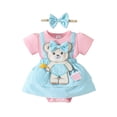 thumbnail image 1 of Barboteuse à Manches Courtes pour Filles, Justaucorps, Robe avec Bandeaux, 1 of 4