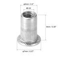 thumbnail image 2 of Unique Bargains #6-32 Rivet Nuts Aluminium Alloy Knurled Flat Head Threaded Insert Nut Silver 100 pcs, 2 of 5