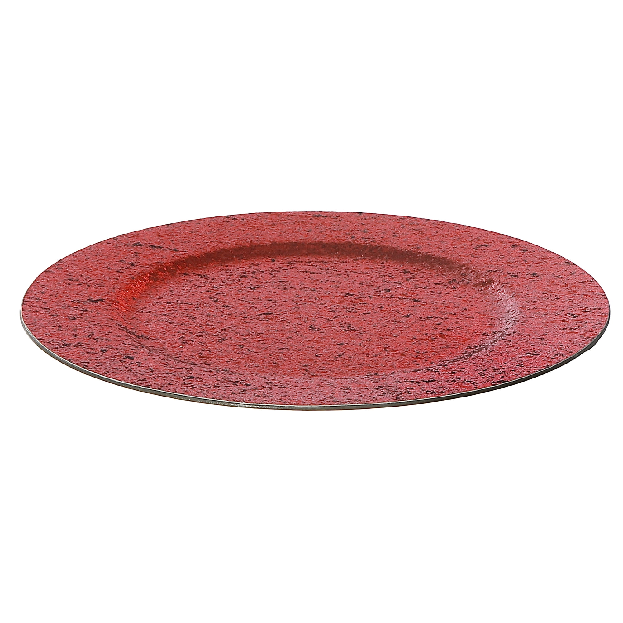 Assiette De Présentation (Paillettes) (Rouge) (33 Cm) - Lot De 12