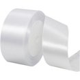 thumbnail image 1 of ORUYROP 1-1/2 Inch Wide Double Face Satin Ribbon-25 Yards，Gift Bag Decoration Wedding Chair Back Handmade Bow (Snow white), 1 of 7