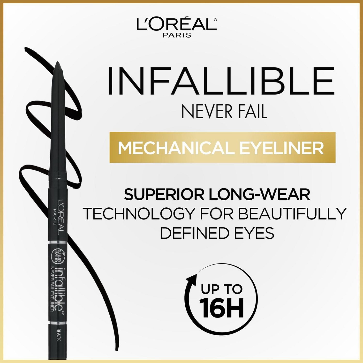 L'Oréal Paris Traceur Infallible Original, Crayon traceur mécanique avec estompeur intégré, Marine