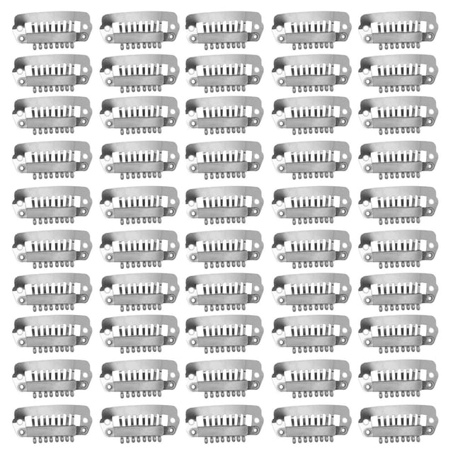 Comb Clip, Ergonomic Snap Clip Portable 50pcs For Hair Salon Silver