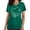 Green, variant on LSLJS Women's Fashion Short Sleeve V-Neck Tops Working Uniform Printing Pocket Blouse Tops, Womens Plus Scrubs