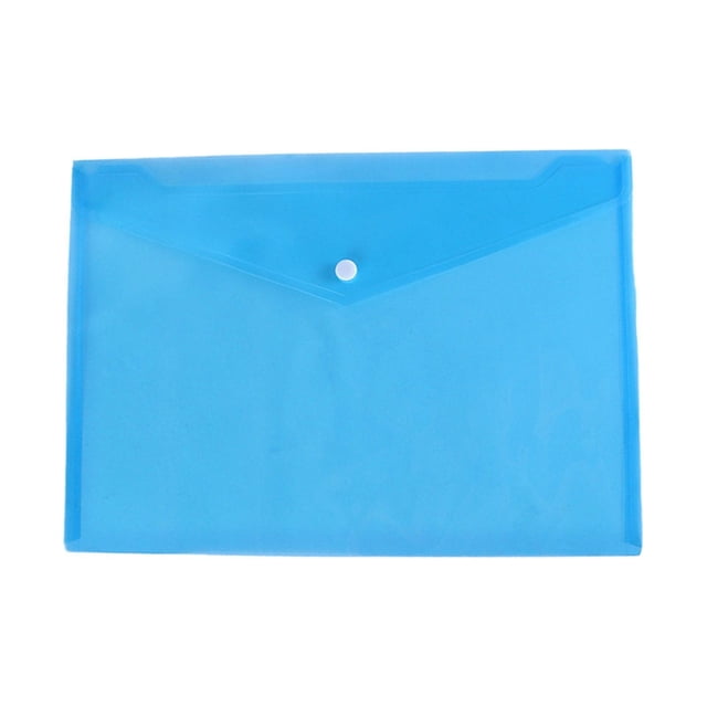 Blue Translucent Poly Envelope 1 Pcs Document Envelopes with Snap Button Quality Clear Document Folder for A3 Size, Document Folder with Snap Closure, Project File Document Wallet, Office Folder