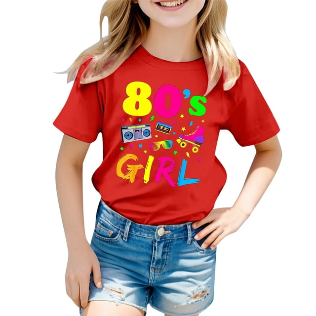 Chandail à Manches Longues pour Enfants Filles Tenues pour Tout-Petites Fille Carnaval pour Enfants Couleur Imprimée Col Rond T-Shirt à Manches Courtes