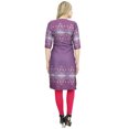 thumbnail image 5 of Bimba Tunique Violette pour Femme à Manches 3/4 kurti Kurta Imprimée Robe Ethnique-30, 5 of 5