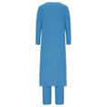 thumbnail image 4 of Birdeem Blouses pour Femmes Mode Femme Col Rond Uni Manches Longues Blouse Pantalon Long Taille Élastique Ensembles de Détente, 4 of 12
