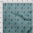 thumbnail image 3 of oneOone Rayon Teal Blue Fabric Leaves Sewing Craft Projects Fabric Prints By Yard 56 Inch Wide, 3 of 5