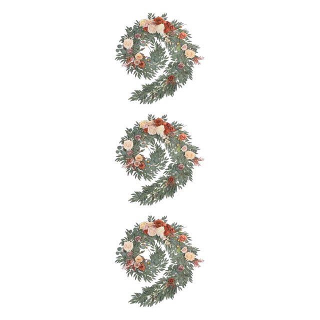 mmirethe Durable Artificial Flower Table Runner - Good Texture Exquisite Crafted Decoration Wedding Brown 3Set