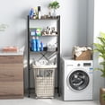 thumbnail image 4 of Costway 3-Tier Over-The-Toilet Bathroom Shelf Metal Frame Space Saver Rack with 4 Hooks, 4 of 10