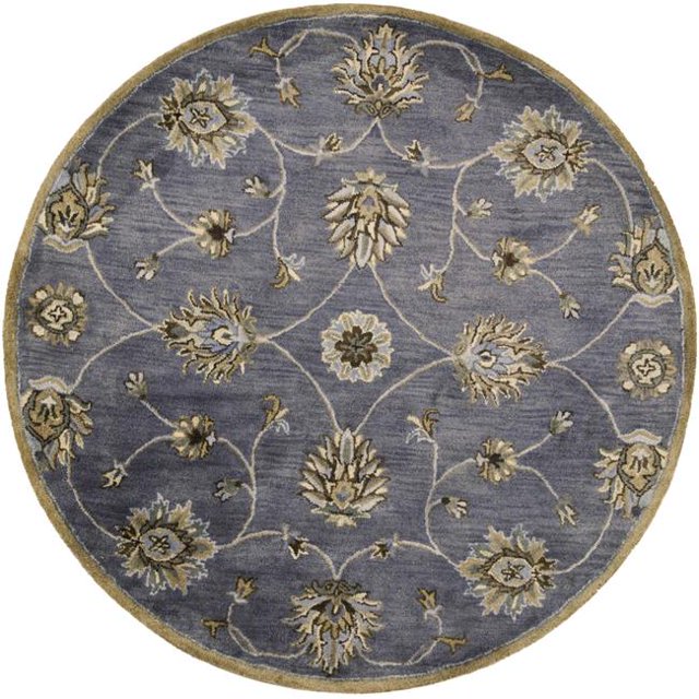 HomeRoots 352894 5 ft. 6 in. Round Wool Midnight Area Rug