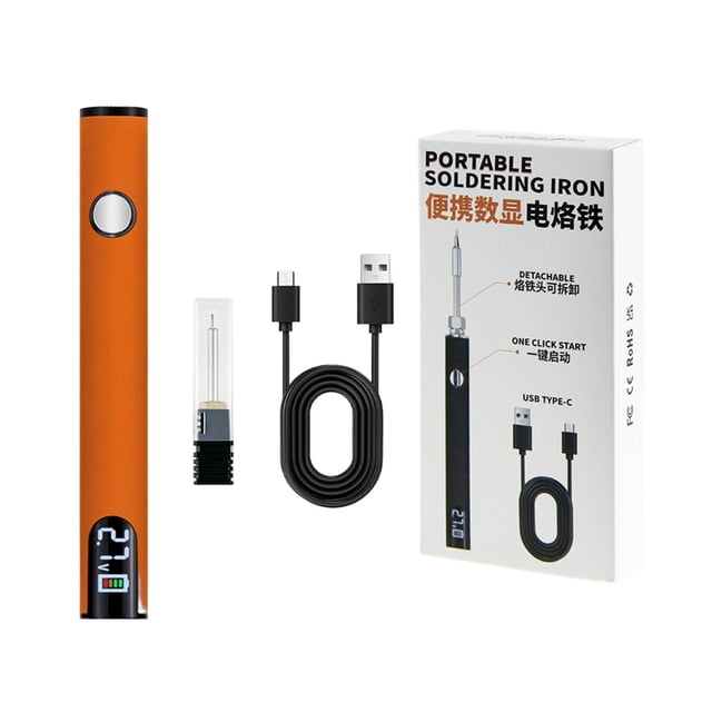 USB Soldering Iron Kit | LED Display | Adjustable Voltage 2.7V/3.7V/4.2V | 510 Connector | Fast USB-C Charging | Portable Precision Pen Design | 650mAh Battery | Multi-Function Welder