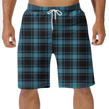 cllios Shorts de Pyjama à Carreaux Bas de Pyjama pour Homme Taille Élastique Poches Tenue d'Intérieur avec Cordon de Serrage Shorts de Sommeil Douillets et Doux