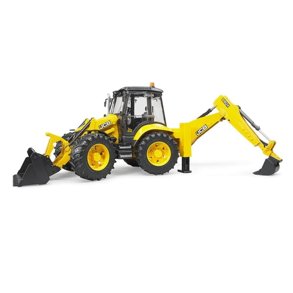 Bruder CAT Rétrocaveuse Chargeur Véhicule de Construction, Pelle Jouet Réaliste avec Chargeur Frontal Mobile et Bras d'Excavatrice, Idéal pour Jouer à l'Intérieur, à l'Extérieur, dans