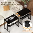 thumbnail image 3 of BeesClover Folding Desk Mobile Small Rolling Computer Desk,24.8 Inch Foldable Laptop Cart Table with Wheels,Portable Office Desk for Small Space Couch Bed,Easy Assembly, 3 of 8