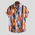 thumbnail image 2 of EQWLJWE Chemise d'Été pour Hommes Chemise Hawaïenne à Manches Courtes Chemise de Plage Patchwork Décontractée à Col Rabattu Chemises à Manches Courtes pour Hommes, 2 of 9