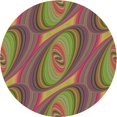 thumbnail image 1 of Ahgly Company Tapis d'Intérieur Ronds Transitionnels Brun Rouge Lavables à la Machine, 3 Pieds Rond, 1 of 7