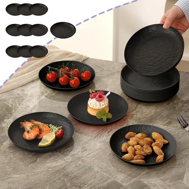 10-Piece Household Fruit Plates with Snack Compartments