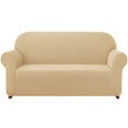 thumbnail image 1 of CHOK 2024 Solid Print Polyester Loveseat Slipcover  Chocolate, 1 of 6