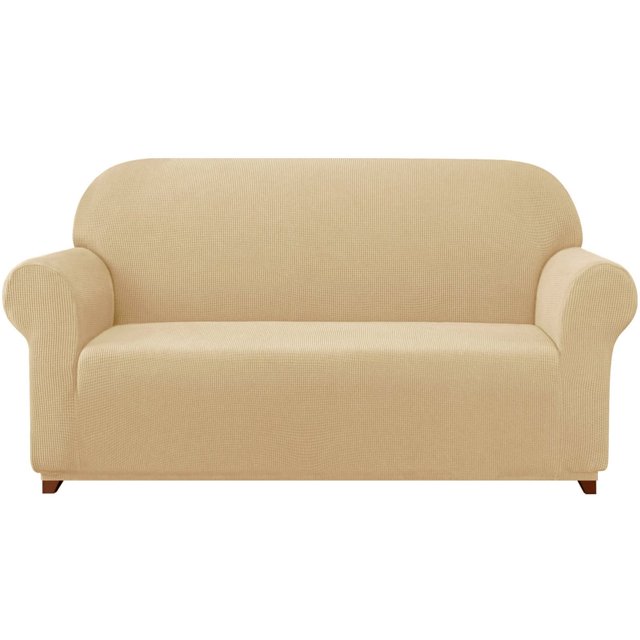 CHOK 2024 Solid Print Polyester Loveseat Slipcover Chocolate