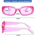 thumbnail image 2 of FEISEDY Creative Rectangle Sunglasses Women Fashion Thick Frame UV400 Protection B2462, 2 of 5