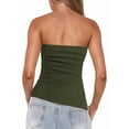 thumbnail image 3 of Womens Tube Top Summer Strapless Tops Army green XL, 3 of 7
