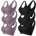 thumbnail image 1 of Timegard 6pc Sports Bras for Women Plus Size High Support Wireless Breathable Mesh Workout Running Bras, 1 of 2